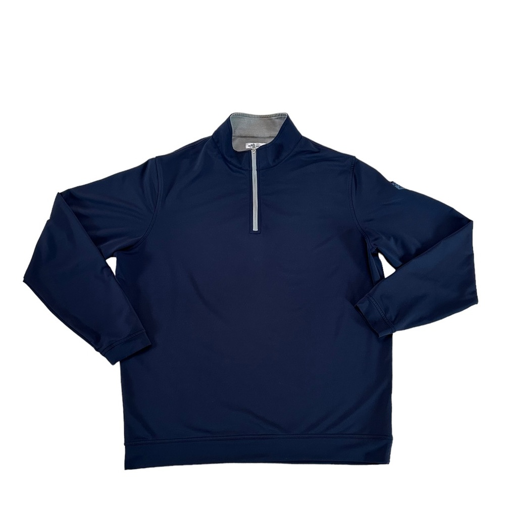 Peter Millar Men’s Gold Perth Quarter Zip Terry Sweatshirt Size XL